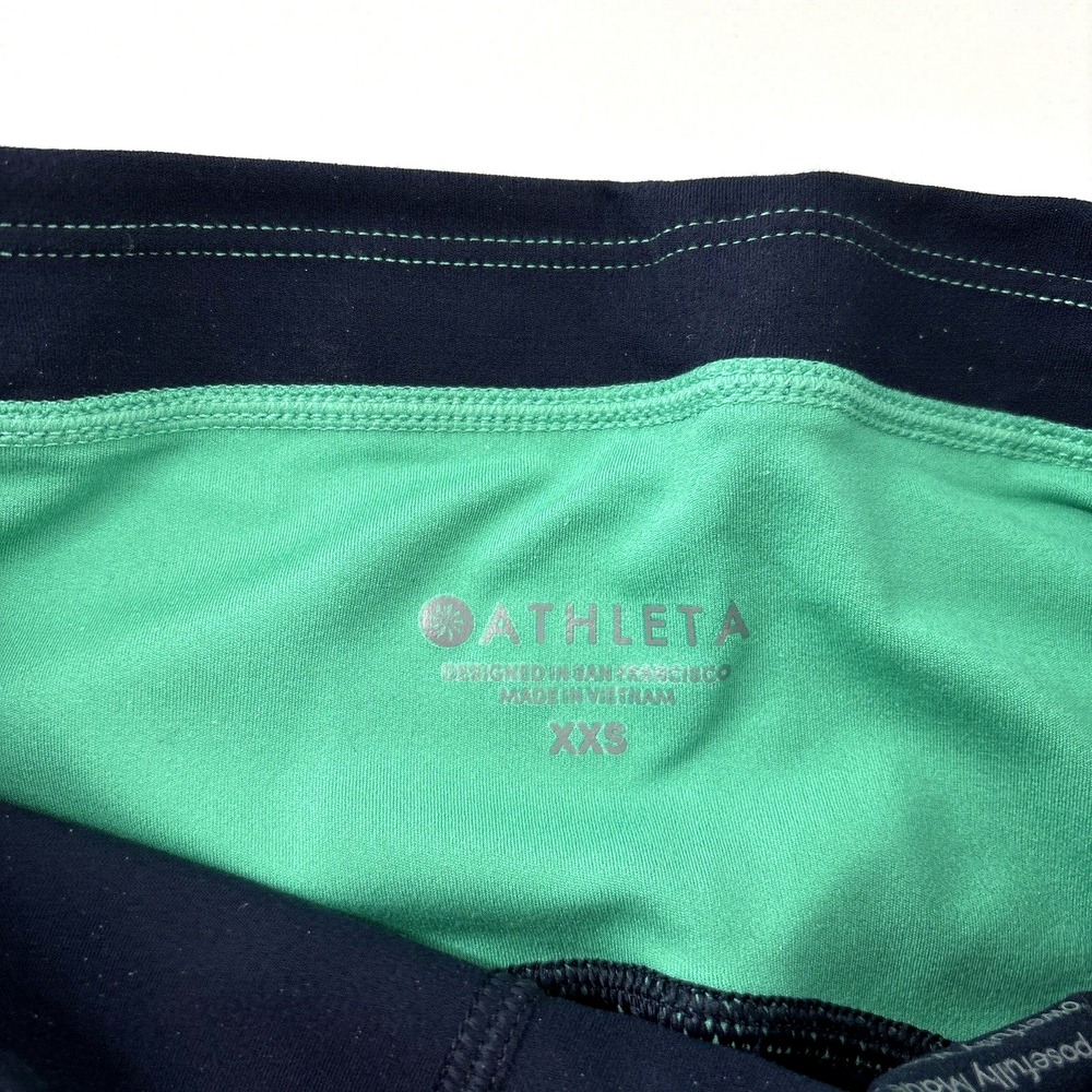 Athleta Yin 7/8 Tight Leggings Size 2XS Womens 405423 Pockets Navy Green NWOT - Picture 4 of 8